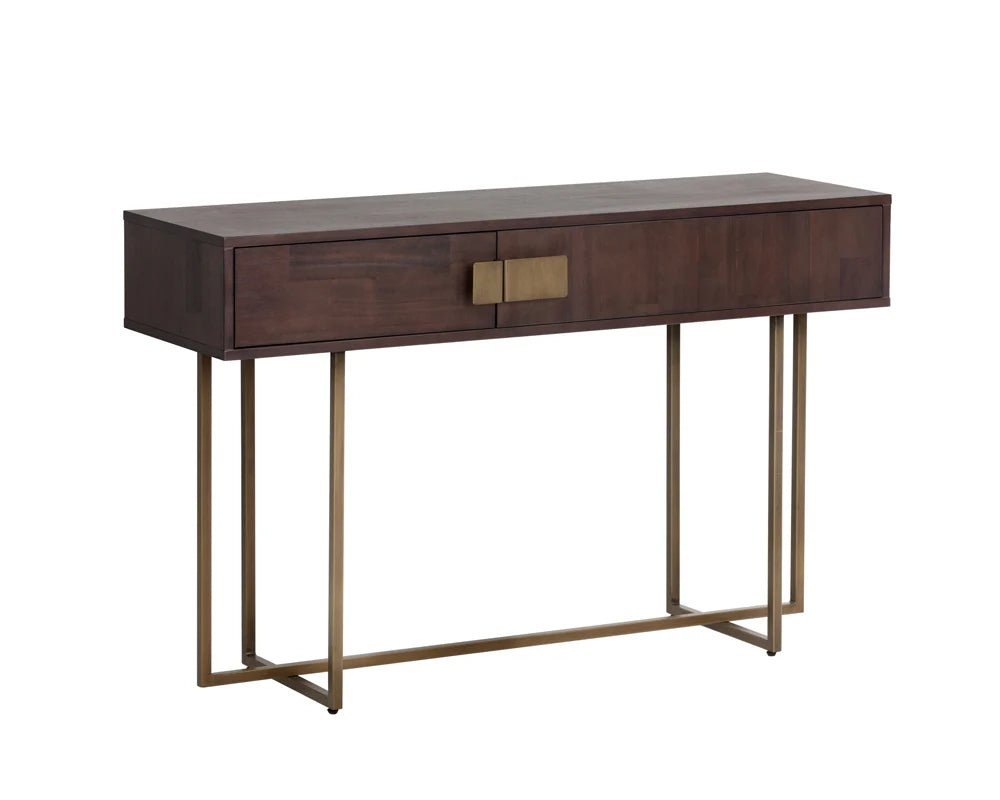 Jade Console Table - Antique Brass - Dark Mango - Central Designs