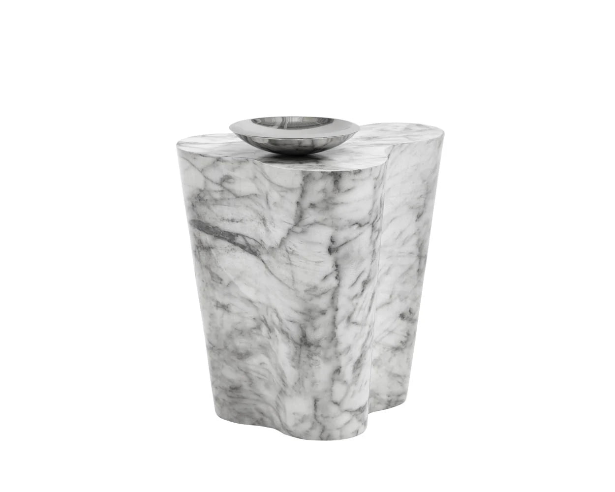 Ava End Table - Small - Marble Look - Central Designs