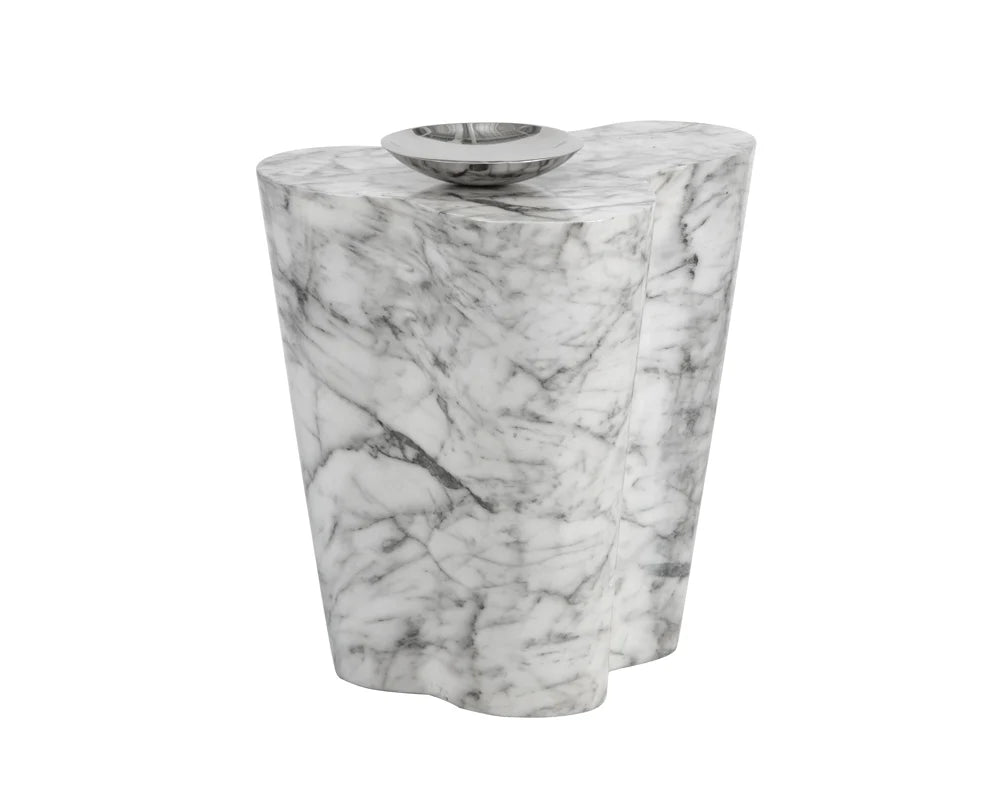 Ava Side Table - Large - Marble Look - Central Designs