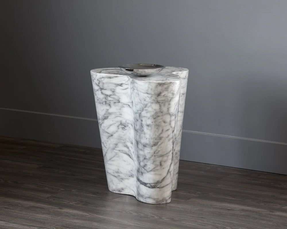 Ava Side Table - Large - Marble Look - Central Designs