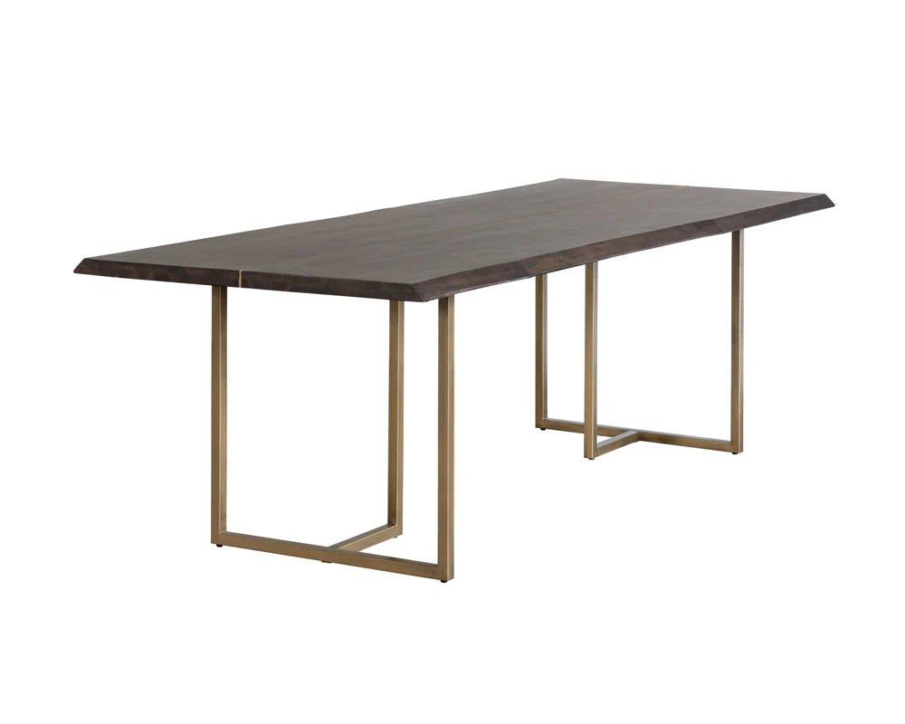 Donnelly Dining Table - Antique Brass - Dark Mango - 95" - Central Designs