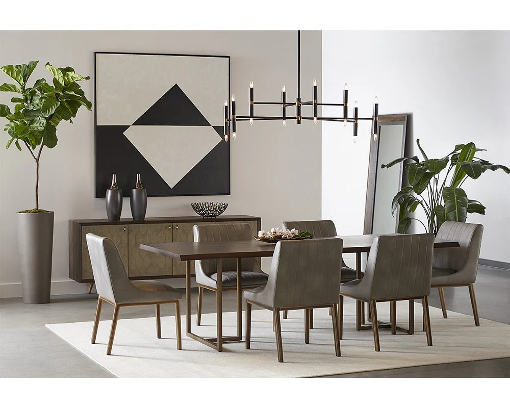 Donnelly Dining Table - Antique Brass - Dark Mango - 95" - Central Designs