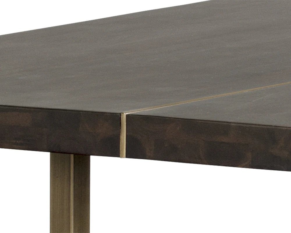 Donnelly Dining Table - Antique Brass - Dark Mango - 95" - Central Designs