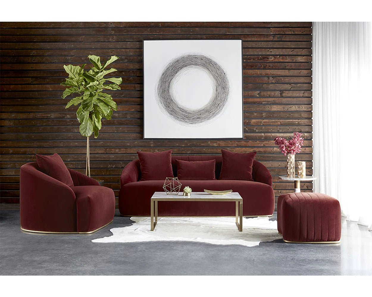 Astrid Sofa - Merlot - Central Designs