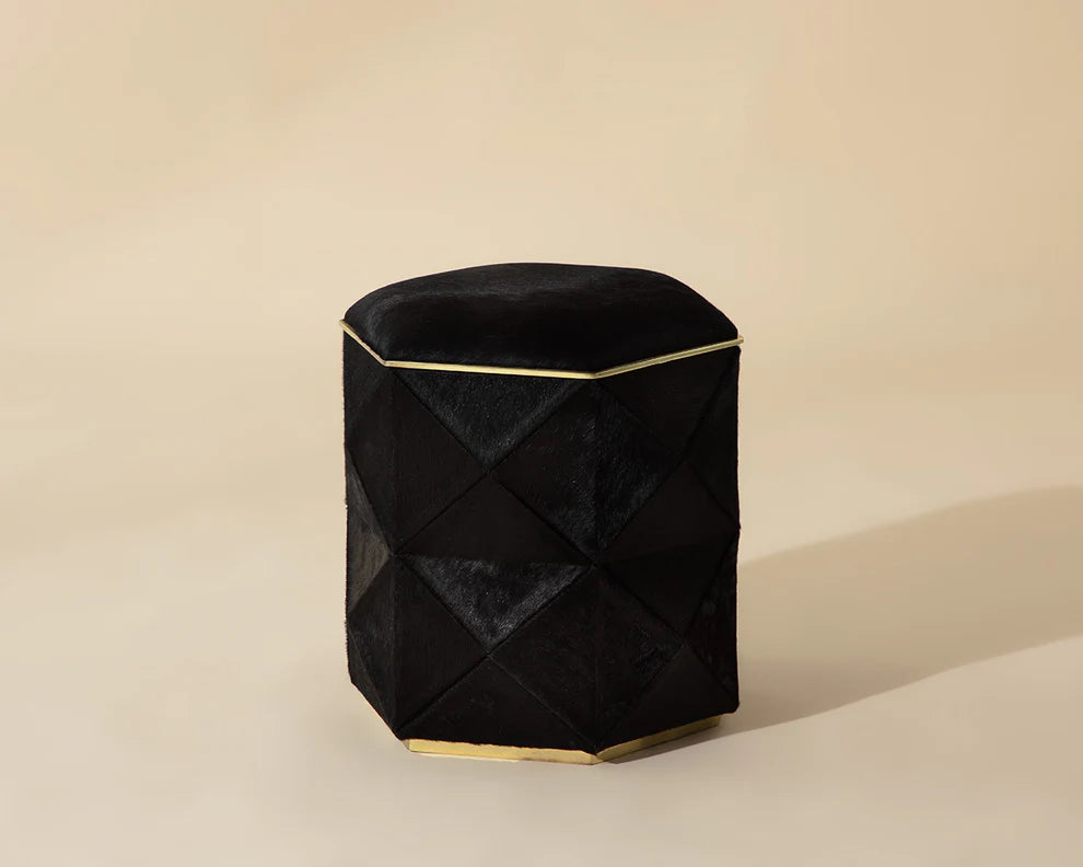 Ashanti Storage Ottoman - Black