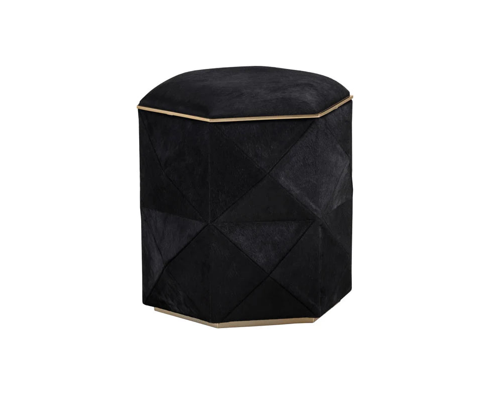 Ashanti Storage Ottoman - Black