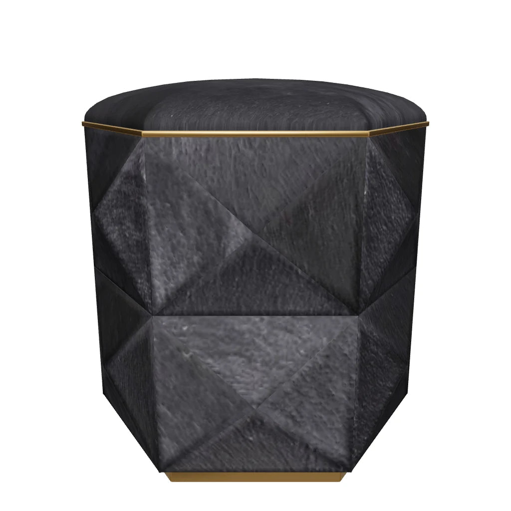Ashanti Storage Ottoman - Black