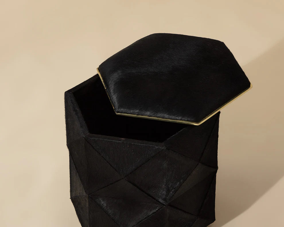 Ashanti Storage Ottoman - Black