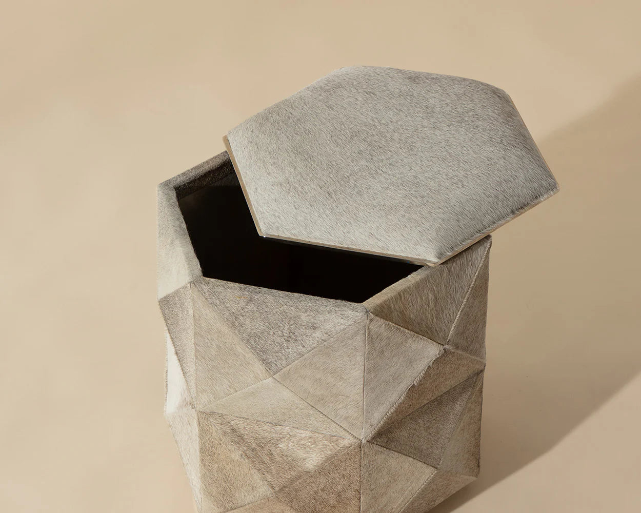 Ashanti Storage Ottoman - Grey