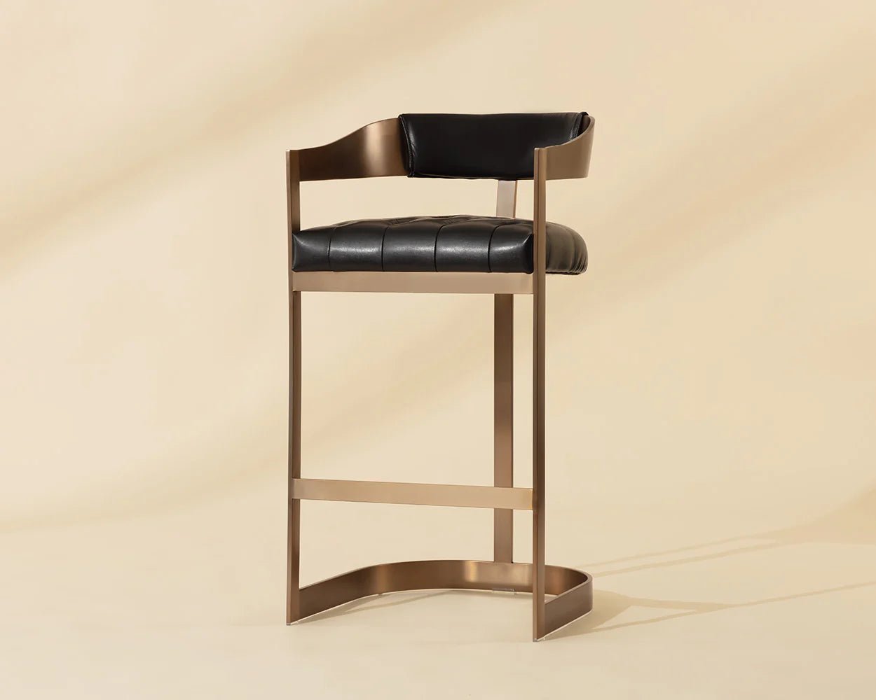 Beaumont Bar Stool - Antique Brass - Cantina Black - Central Designs