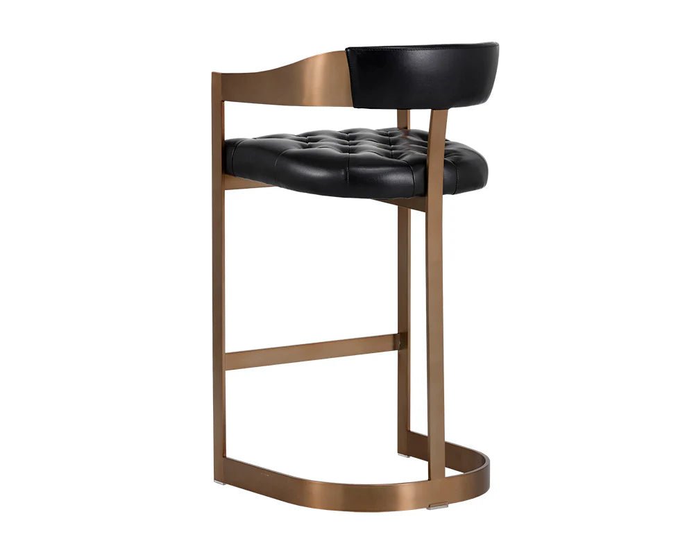 Beaumont Bar Stool - Antique Brass - Cantina Black - Central Designs