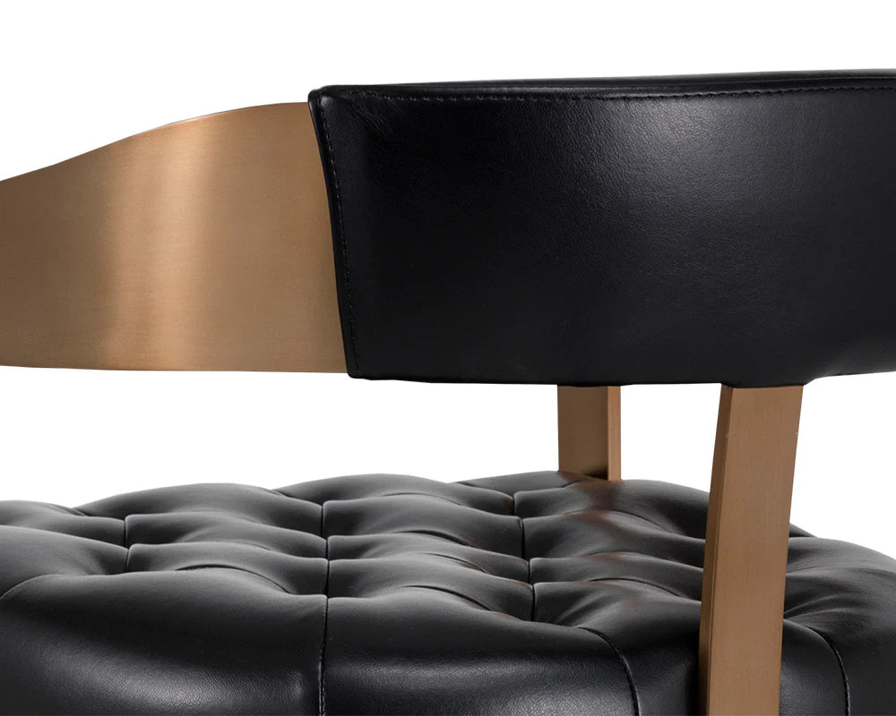 Beaumont Bar Stool - Antique Brass - Cantina Black - Central Designs
