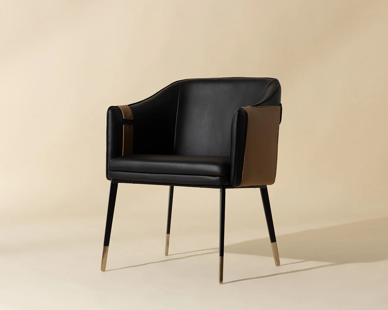 Carter Dining Armchair - Napa Black / Napa Cognac - Central Designs