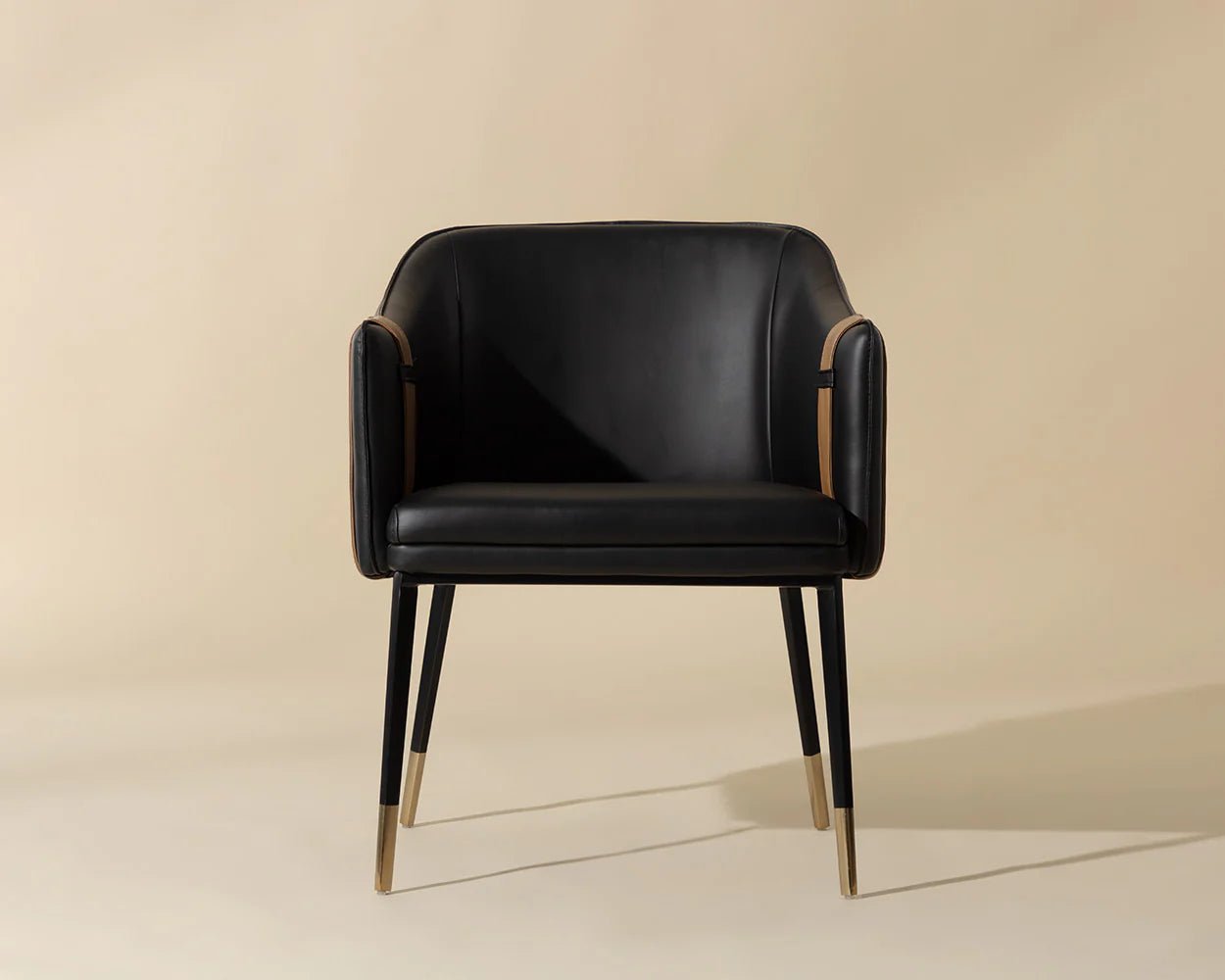 Carter Dining Armchair - Napa Black / Napa Cognac - Central Designs