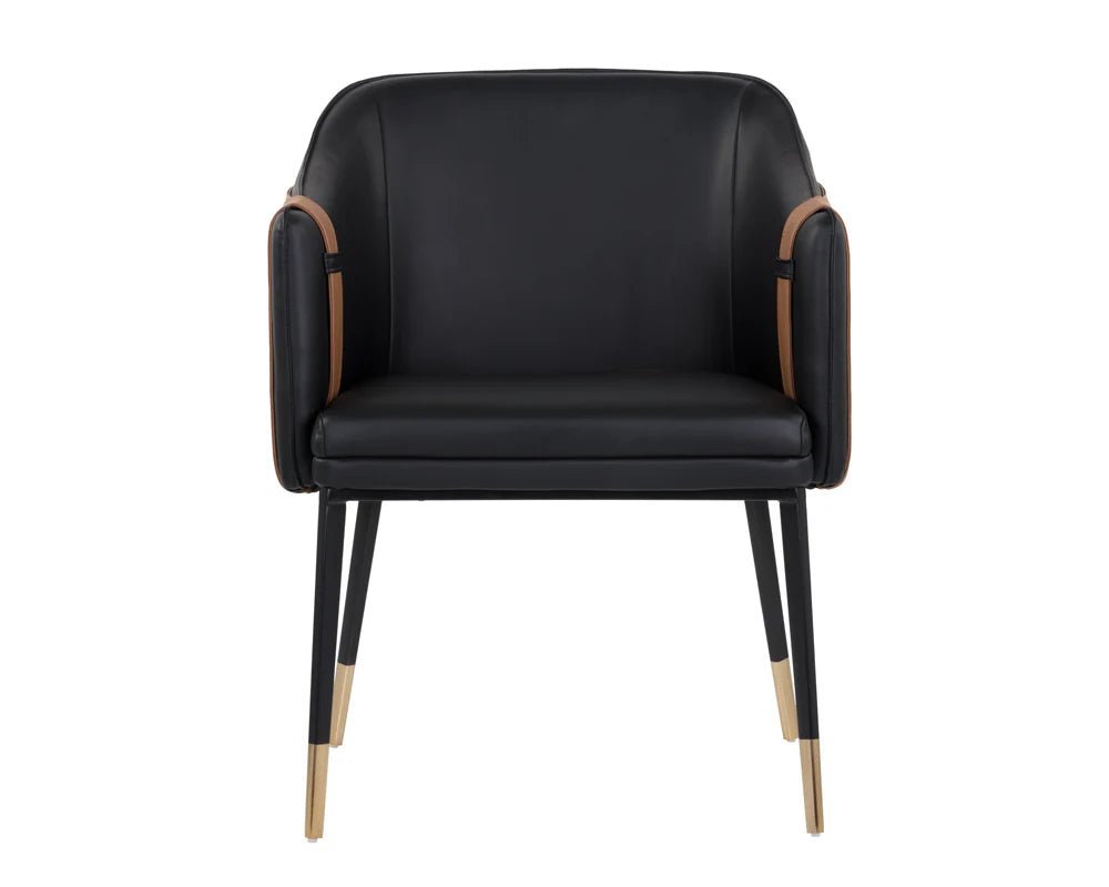 Carter Dining Armchair - Napa Black / Napa Cognac - Central Designs
