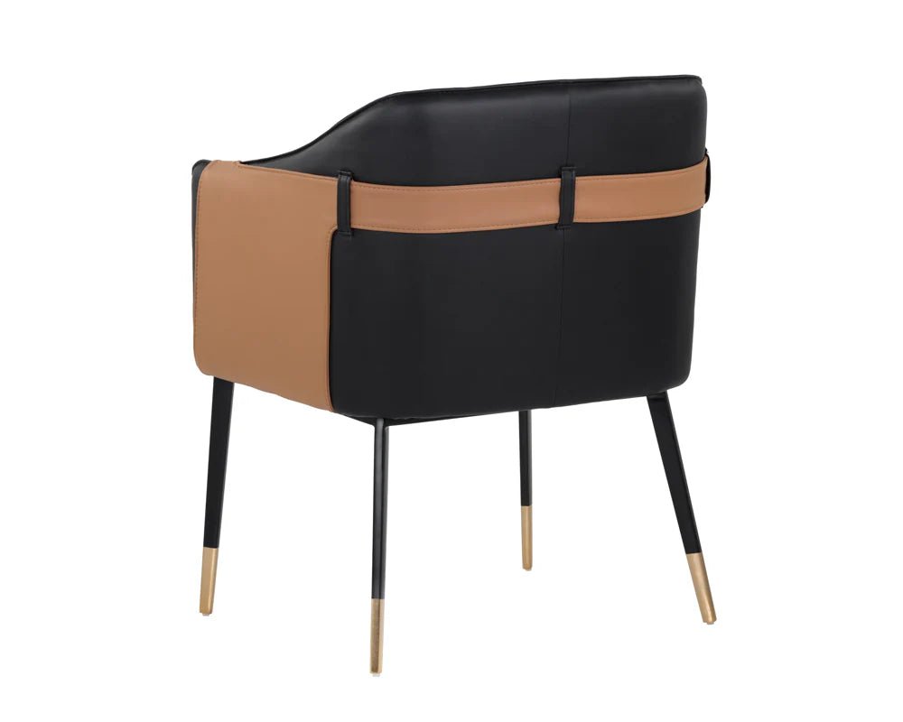 Carter Dining Armchair - Napa Black / Napa Cognac - Central Designs