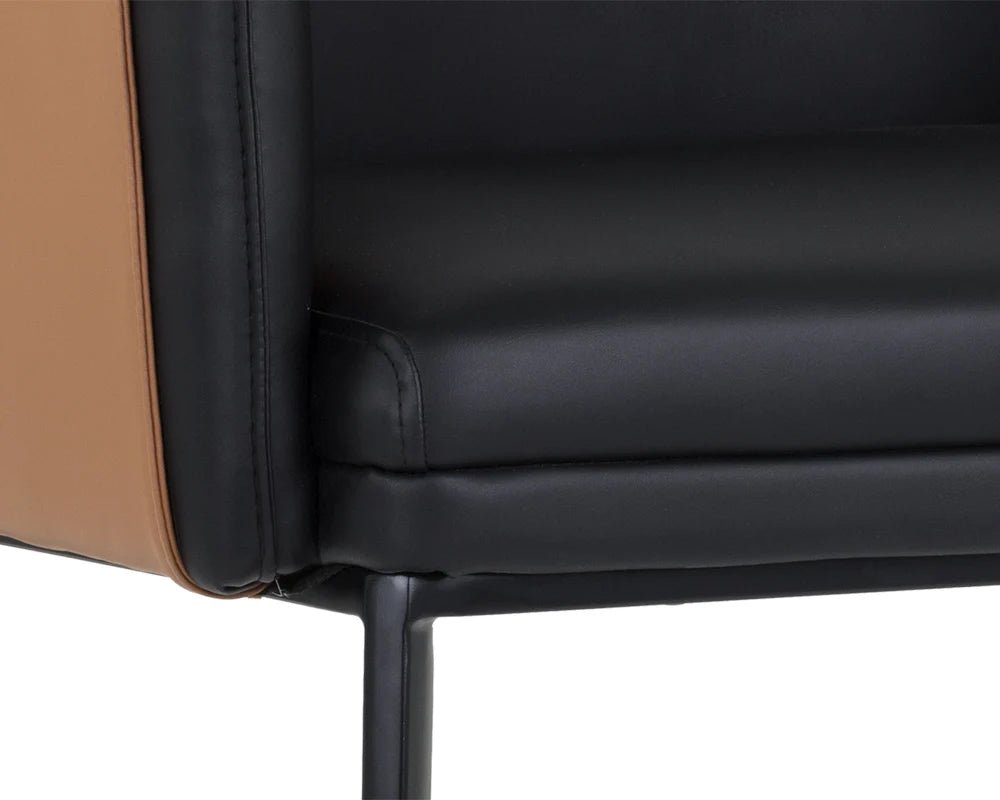 Carter Dining Armchair - Napa Black / Napa Cognac - Central Designs