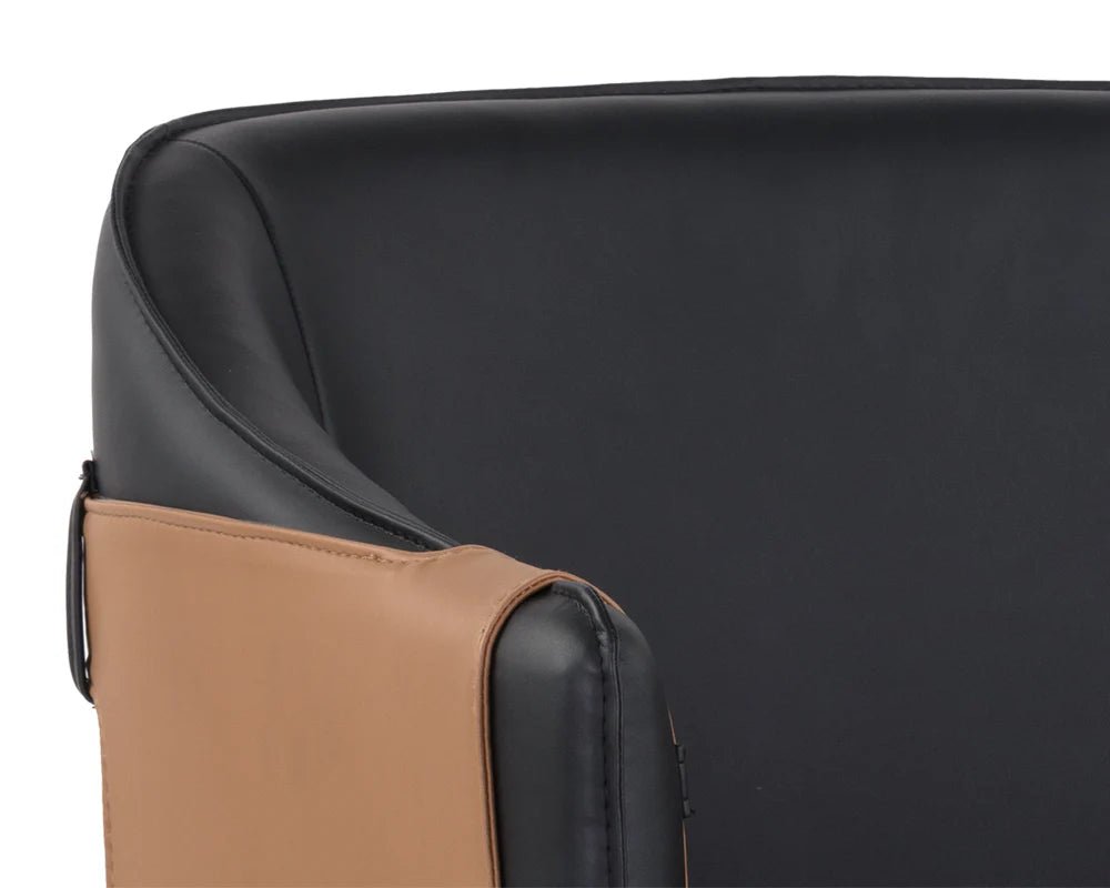 Carter Dining Armchair - Napa Black / Napa Cognac - Central Designs