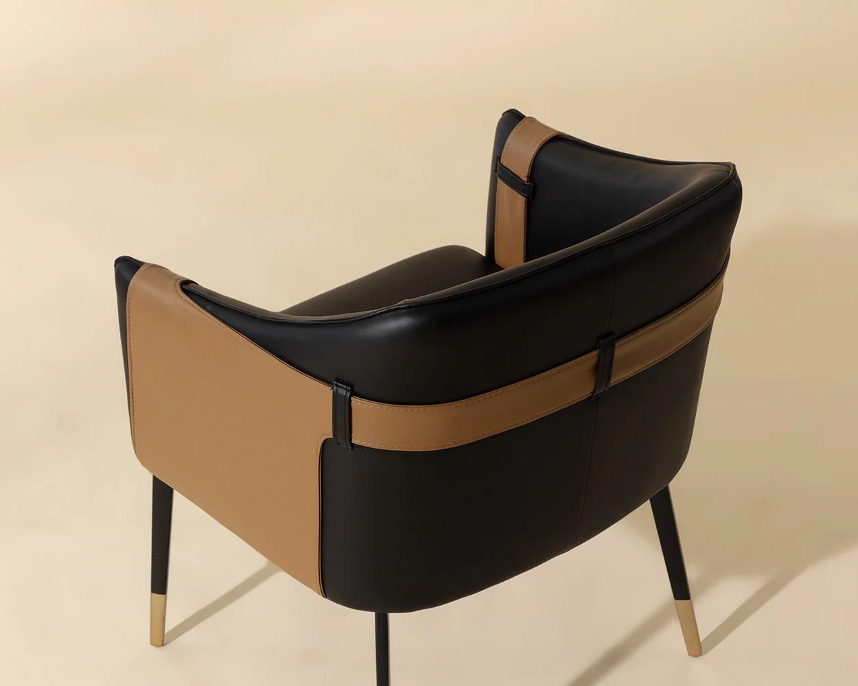 Carter Dining Armchair - Napa Black / Napa Cognac - Central Designs