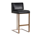 Dean Bar Stool - Antique Brass - Cantina Black - Central Designs