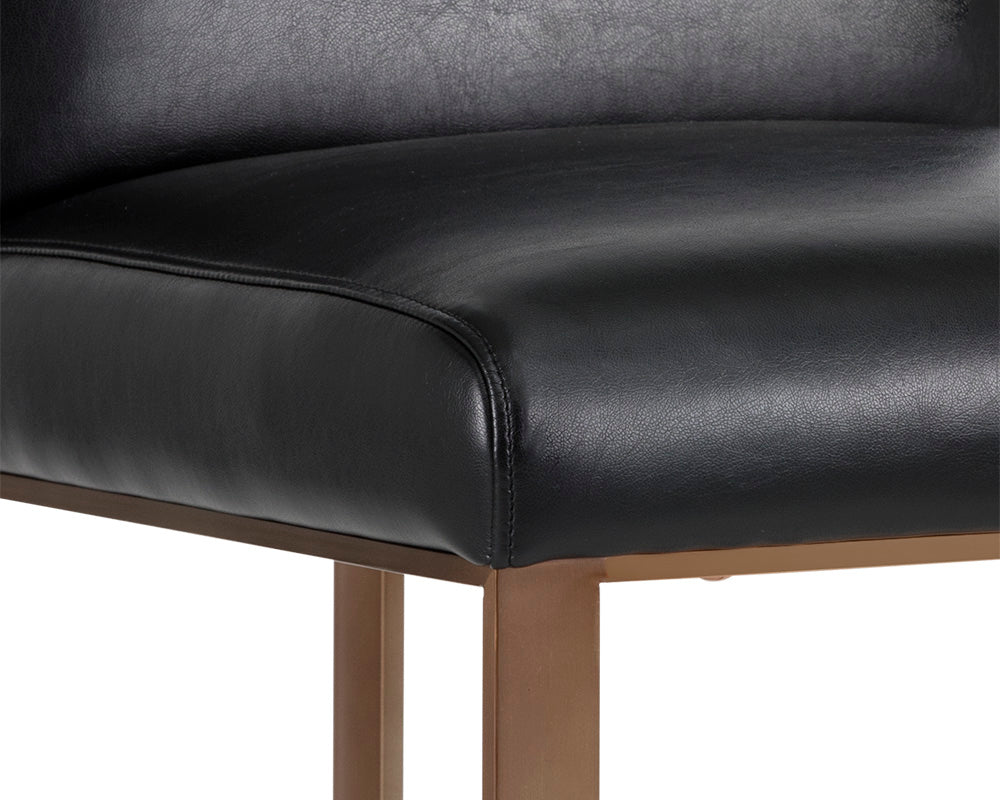 Dean Bar Stool - Antique Brass - Cantina Black - Central Designs