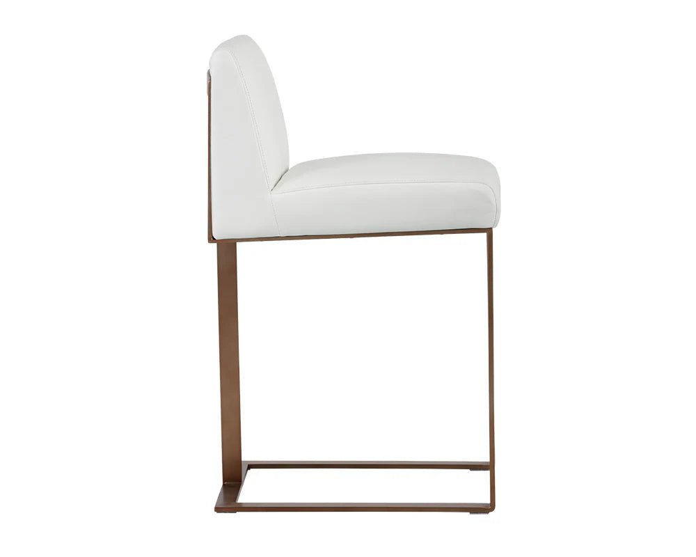 Dean Counter Stool - Antique Brass - Cantina White - Central Designs