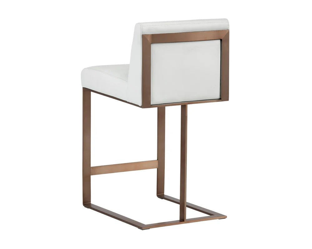 Dean Counter Stool - Antique Brass - Cantina White - Central Designs