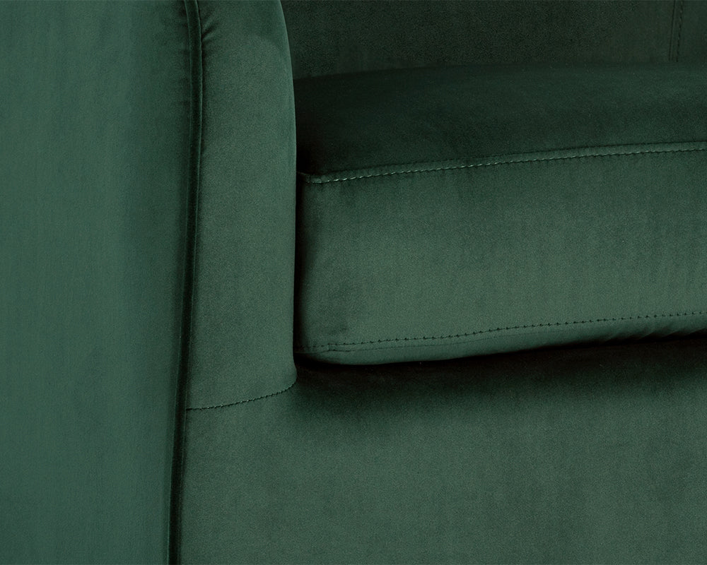 Hazel Swivel Lounge Chair - Gold - Deep Green Sky