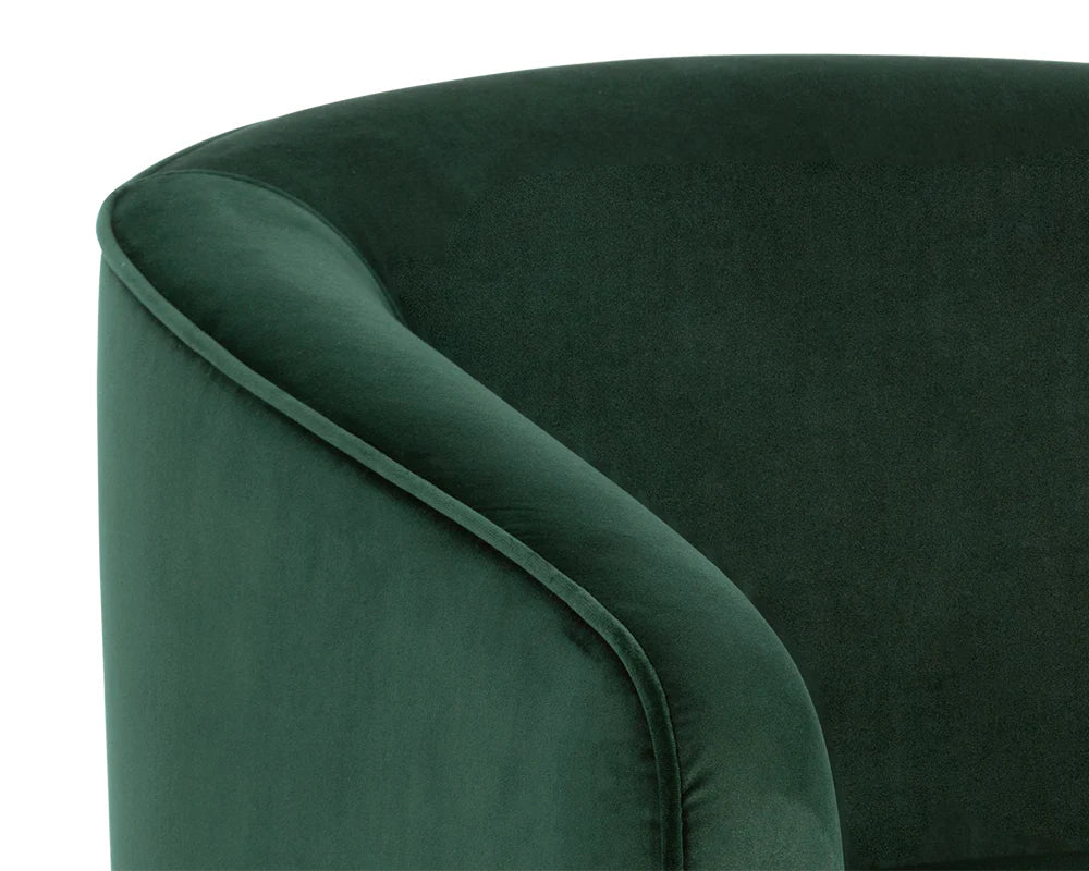Hazel Swivel Lounge Chair - Gold - Deep Green Sky