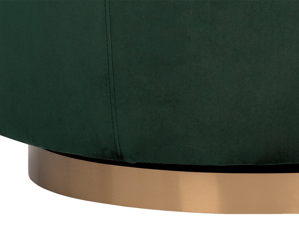 Hazel Swivel Lounge Chair - Gold - Deep Green Sky