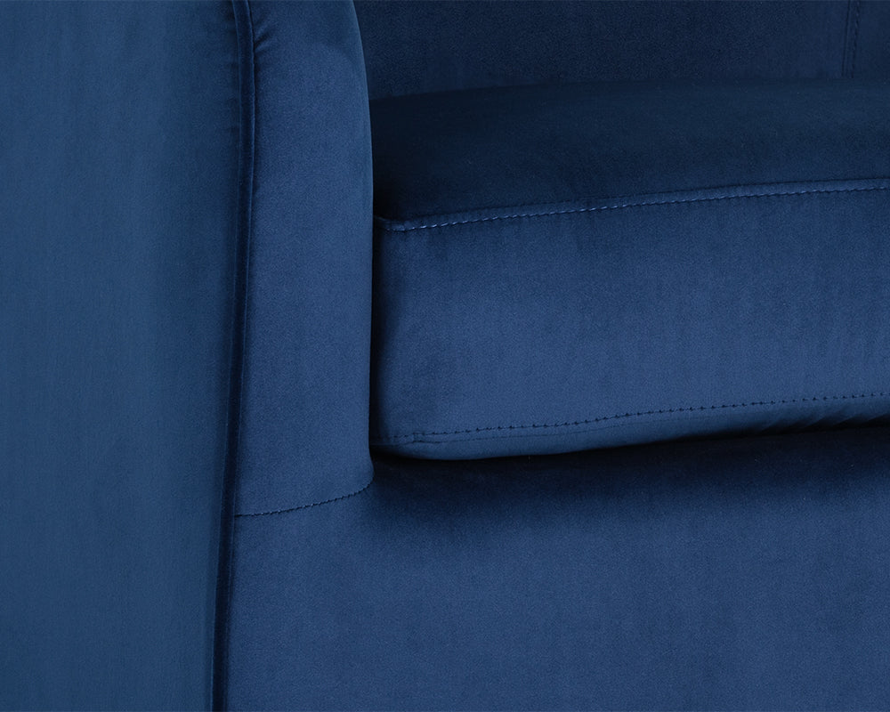 Hazel Swivel Lounge Chair - Gold - Navy Blue Sky