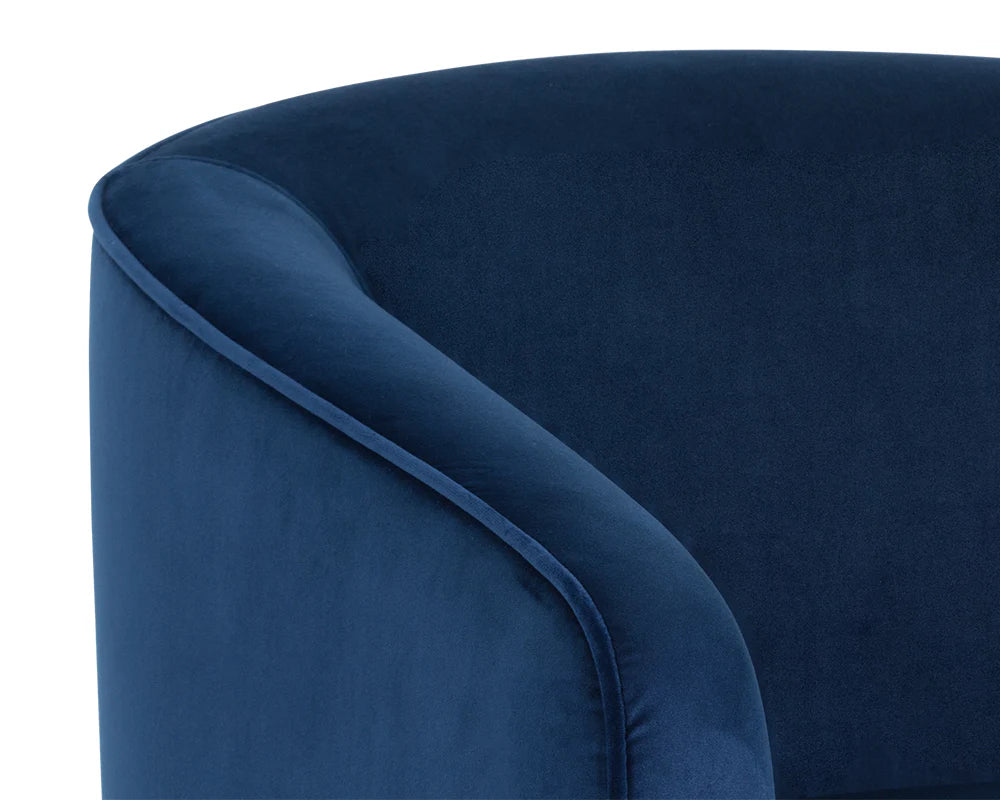 Hazel Swivel Lounge Chair - Gold - Navy Blue Sky