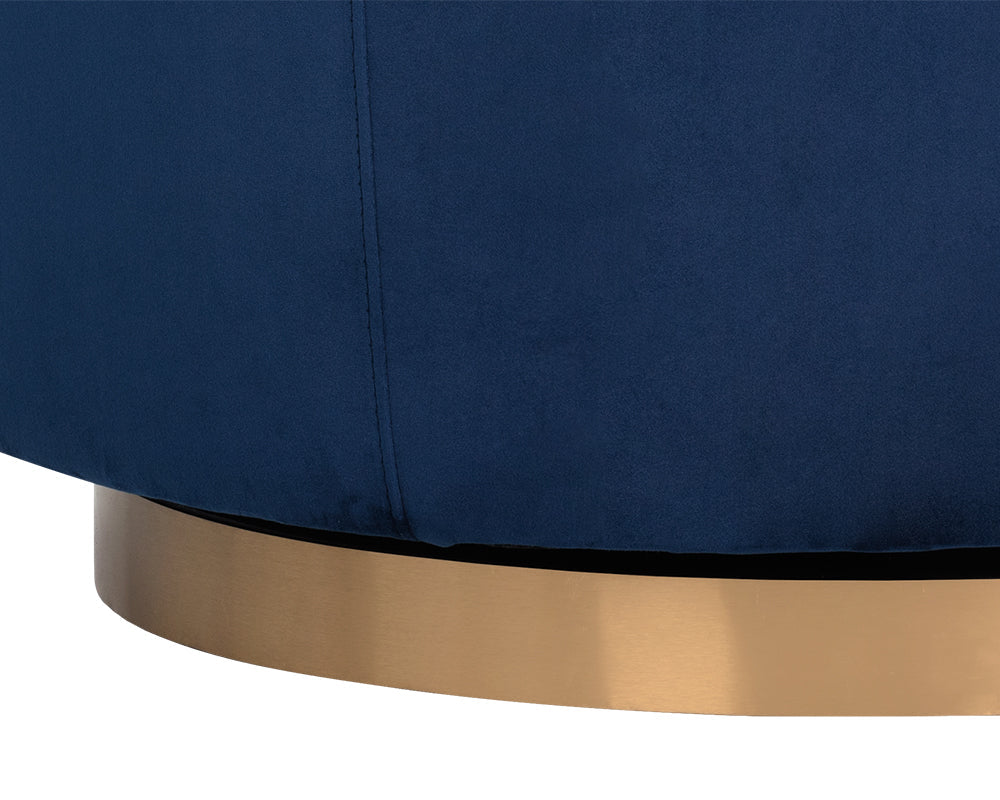 Hazel Swivel Lounge Chair - Gold - Navy Blue Sky