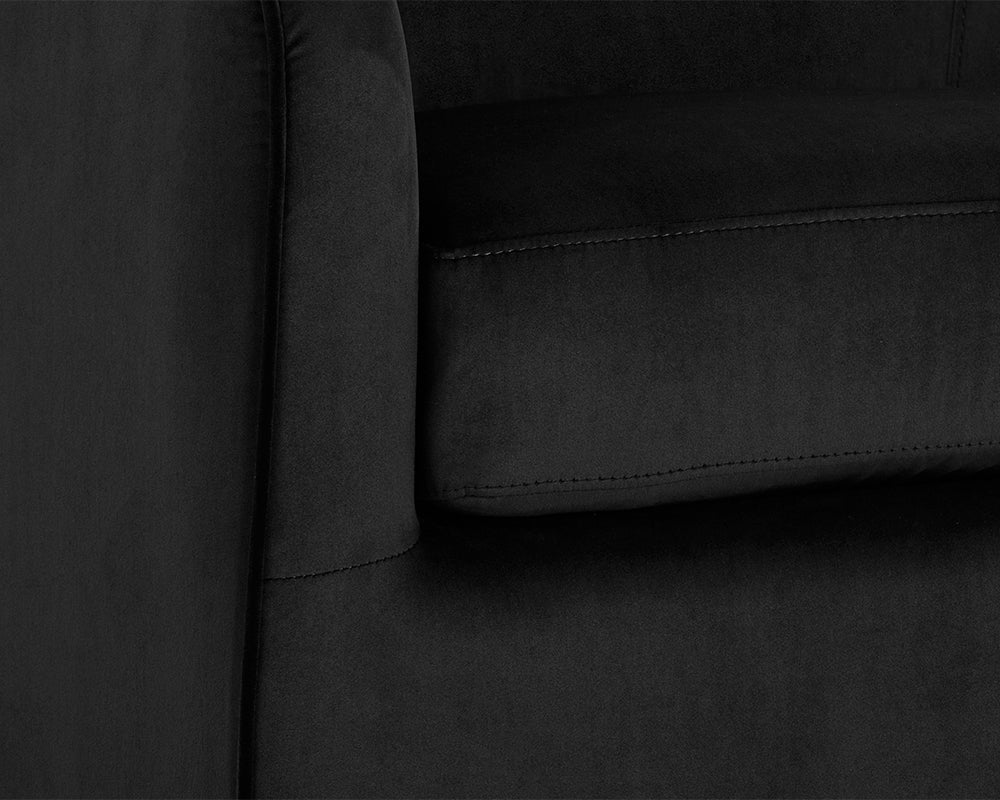 Hazel Swivel Lounge Chair - Gold - Black Sky