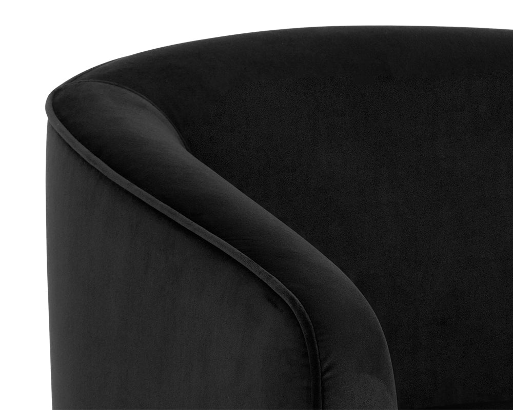 Hazel Swivel Lounge Chair - Gold - Black Sky