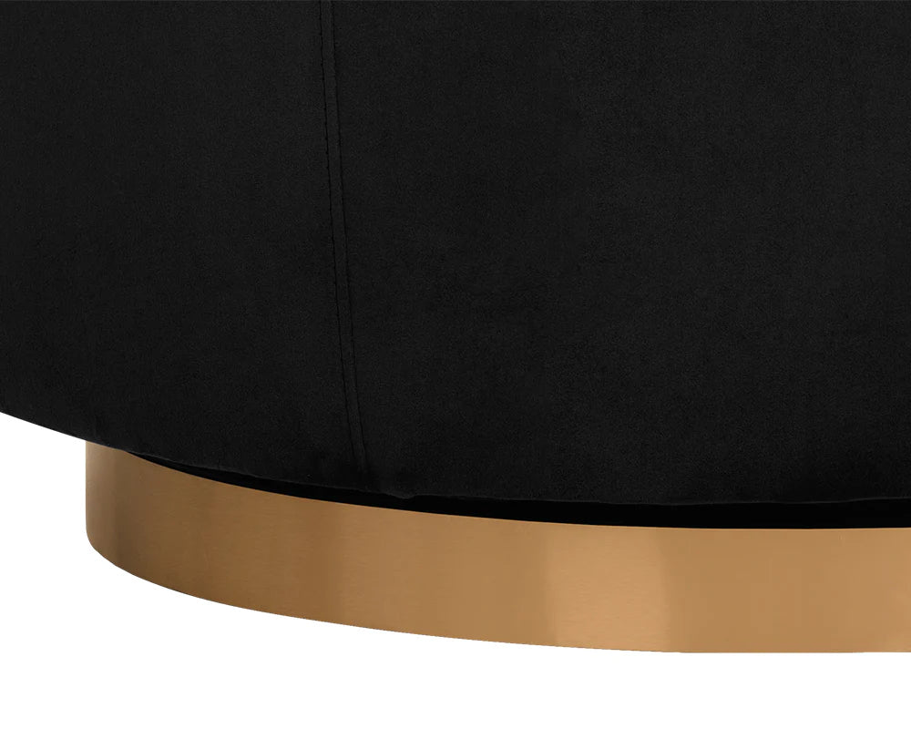 Hazel Swivel Lounge Chair - Gold - Black Sky