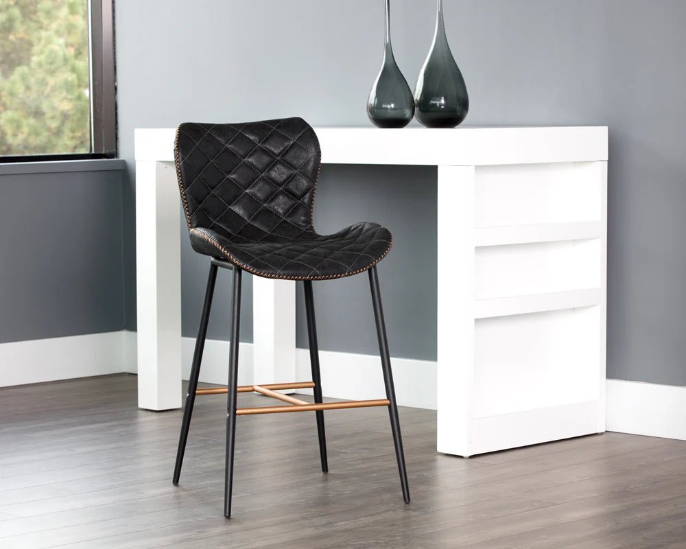 Lyla Counter Stool - Antique Black - Central Designs