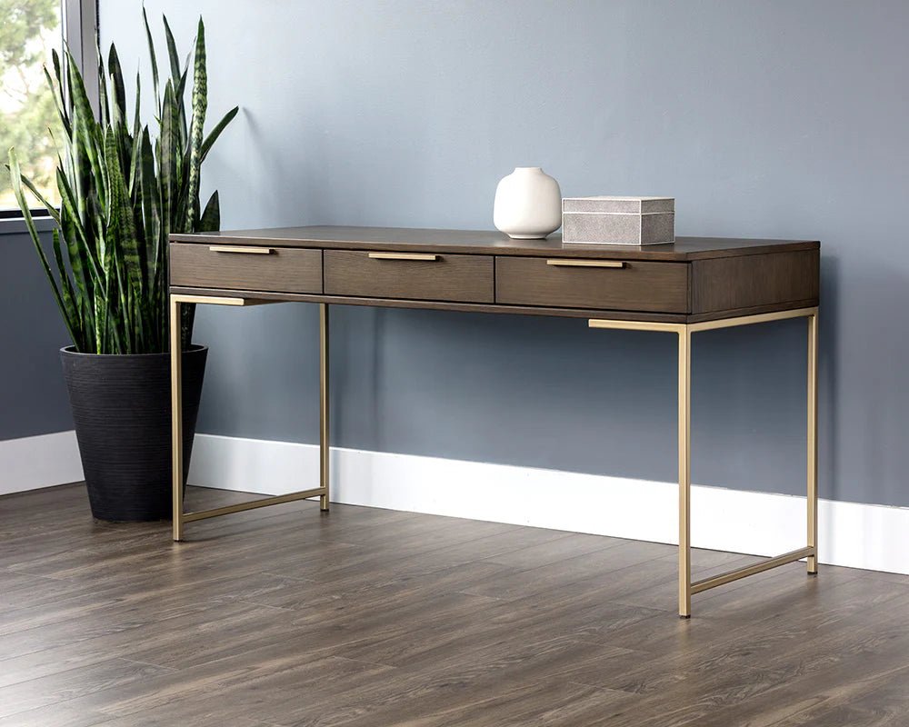 Rebel Desk - Gold - Raw Umber - Central Designs