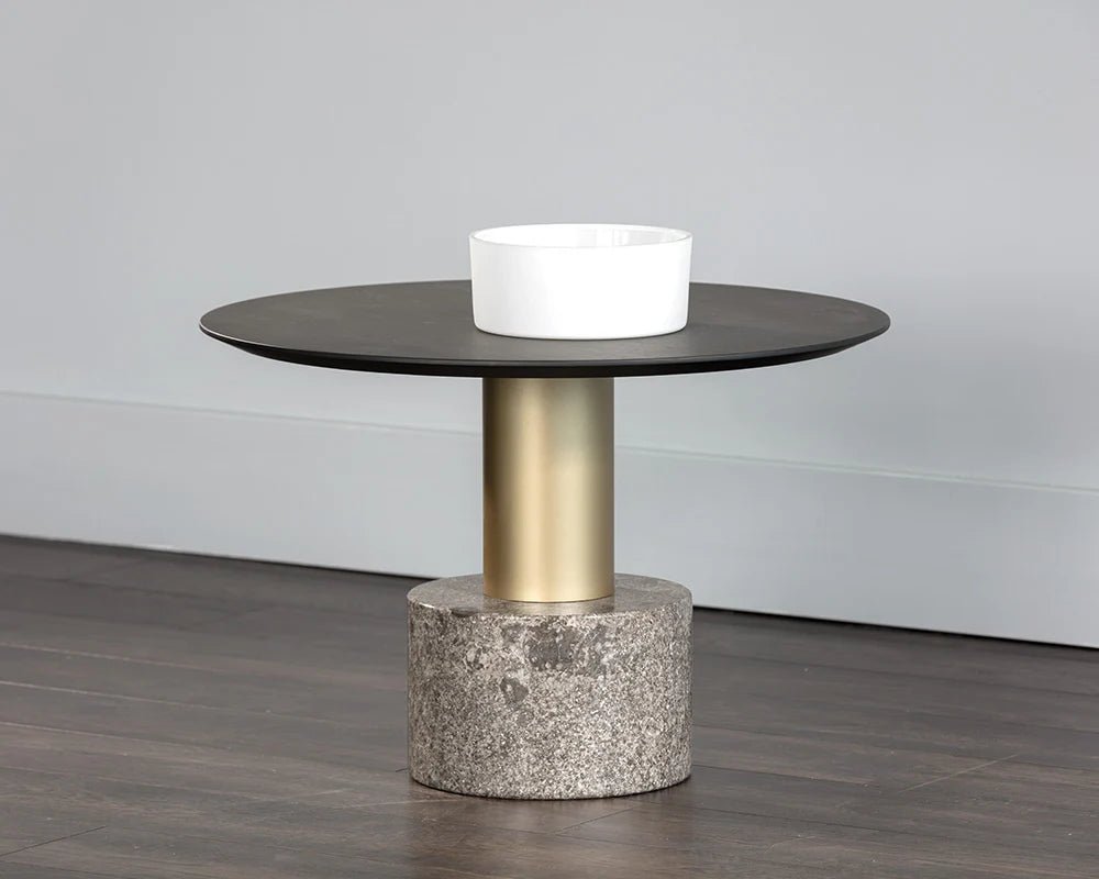 Monaco Coffee Table - Gold - Grey Marble / Charcoal Grey - Central Designs