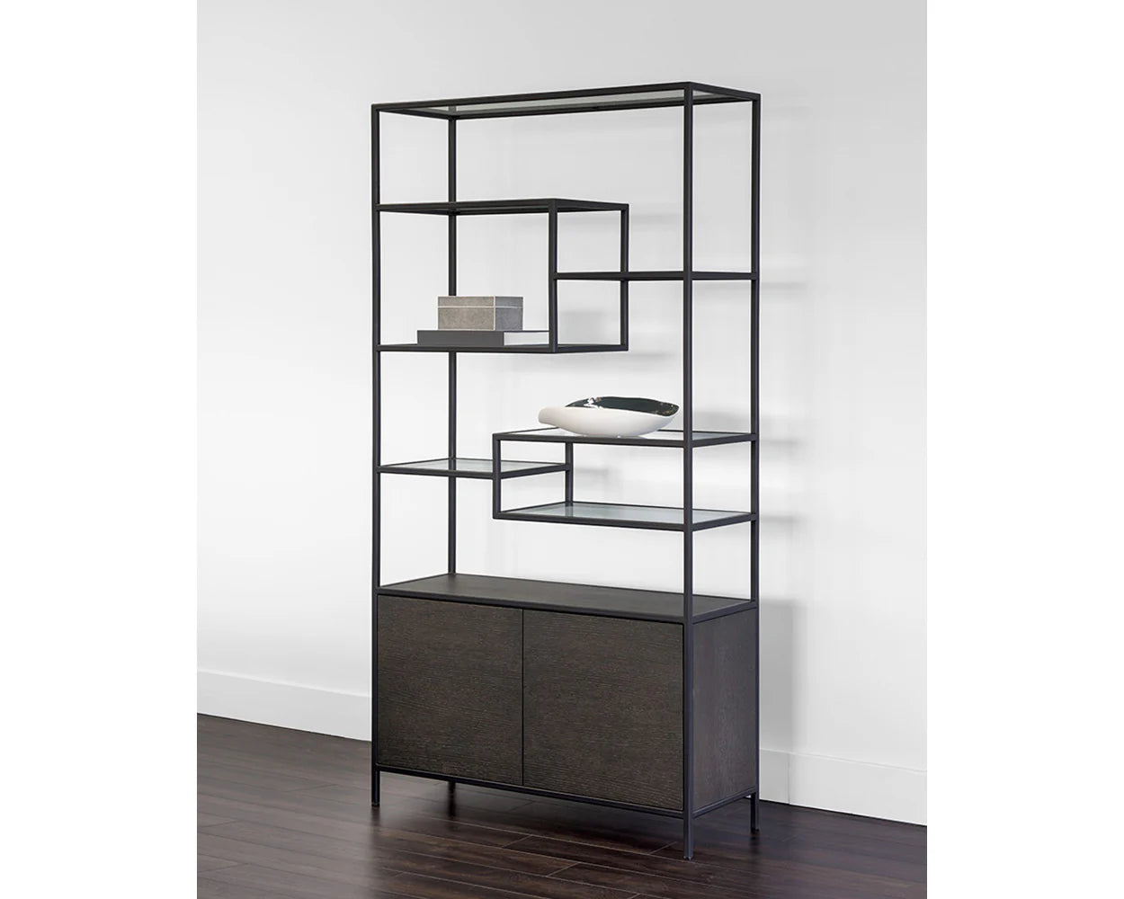 Stamos Bookcase - Charcoal Grey