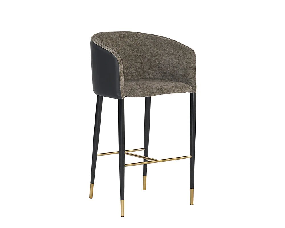Asher Bar Stool - Sparrow Grey / Napa Black - Central Designs