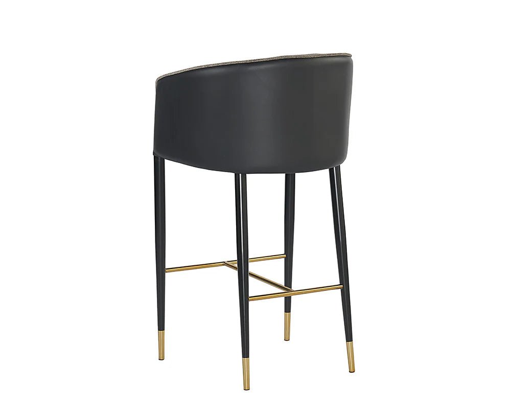 Asher Bar Stool - Sparrow Grey / Napa Black - Central Designs