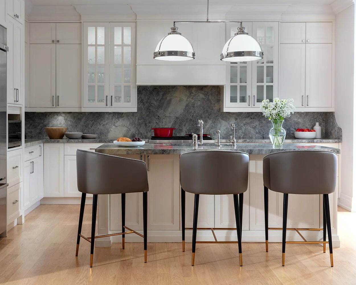 Asher Counter Stool - Flint Grey / Napa Taupe - Central Designs