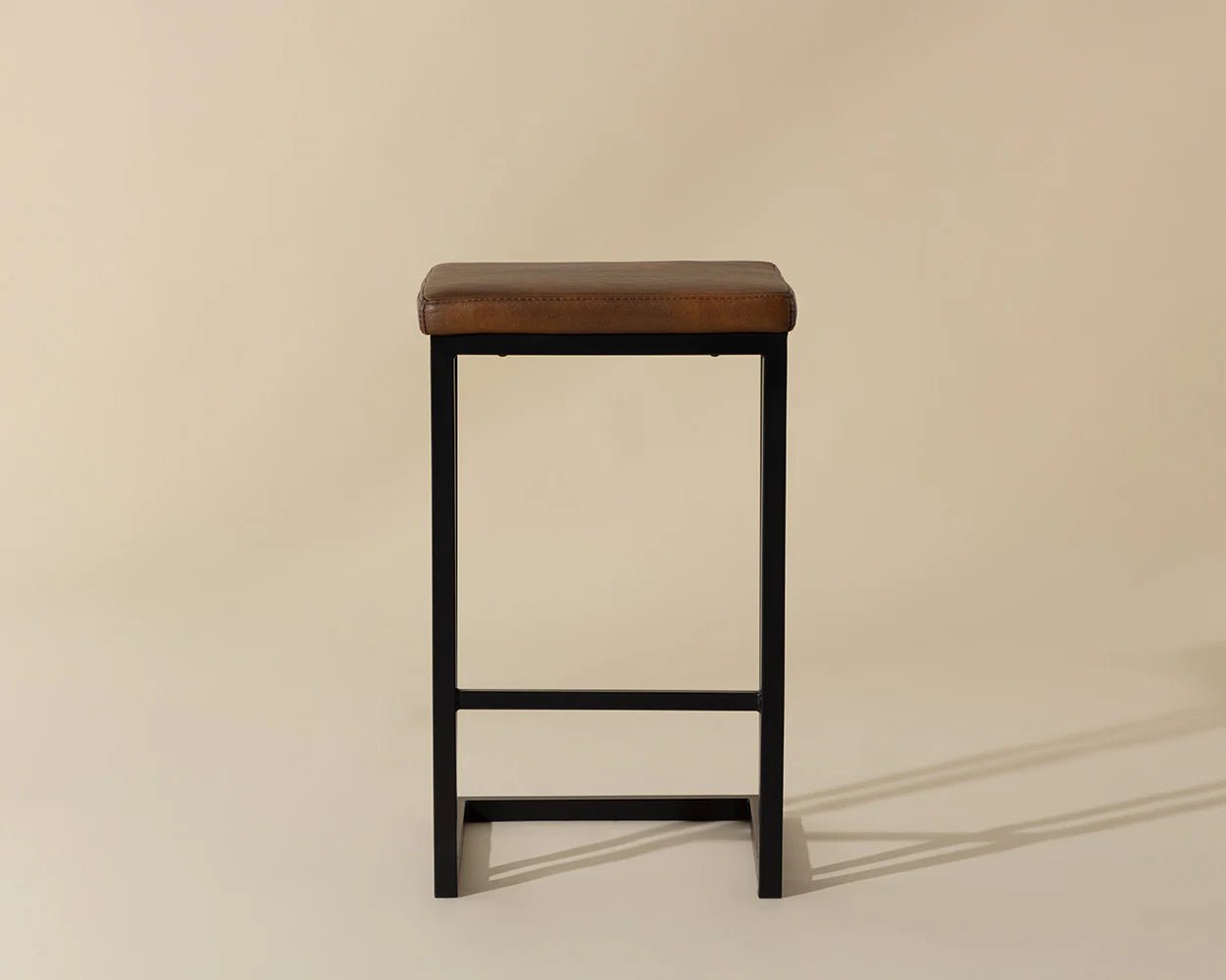 Boone Counter Stool - Black - Bravo Cognac - Central Designs