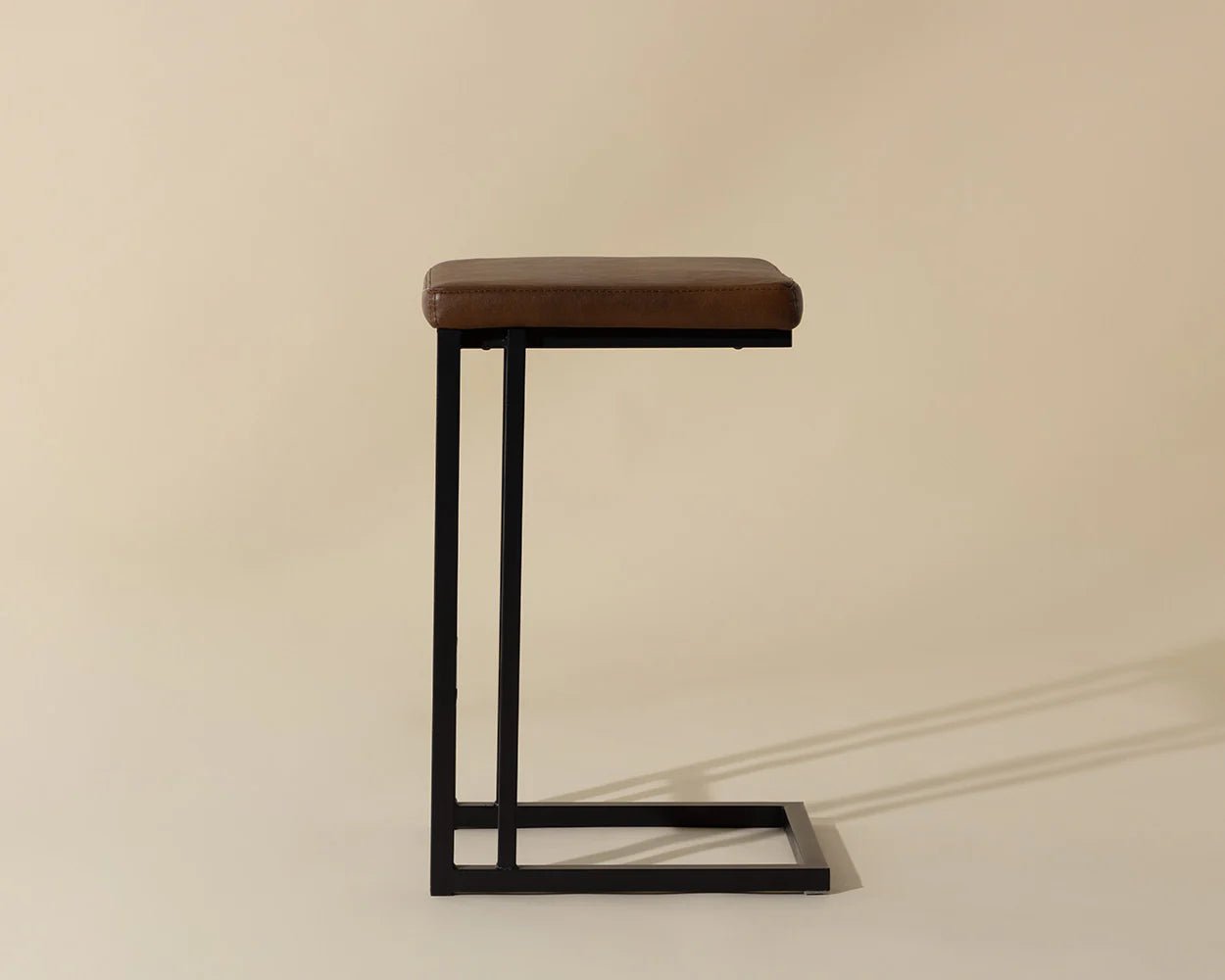 Boone Counter Stool - Black - Bravo Cognac - Central Designs