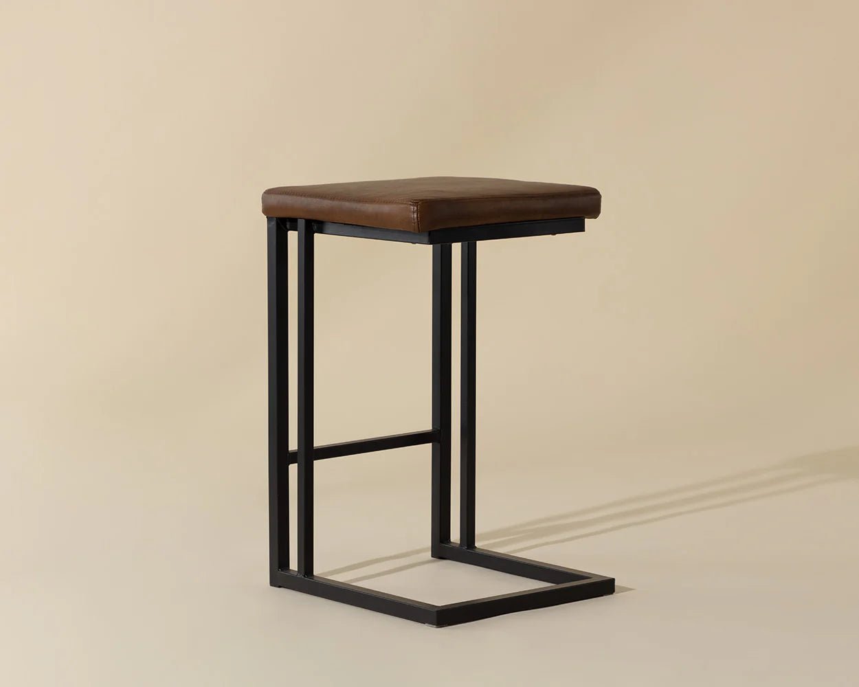Boone Counter Stool - Black - Bravo Cognac - Central Designs