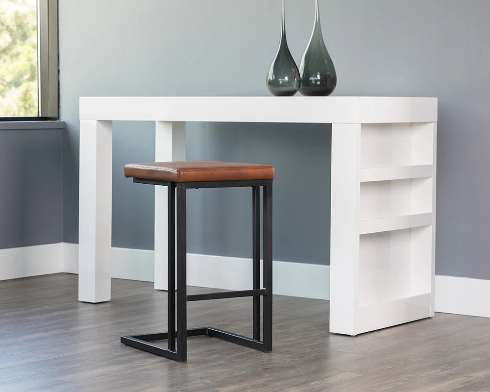Boone Counter Stool - Black - Bravo Cognac - Central Designs