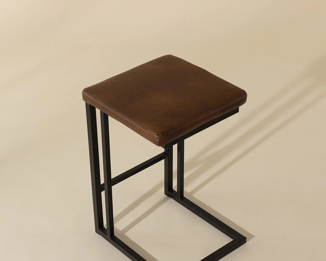 Boone Counter Stool - Black - Bravo Cognac - Central Designs
