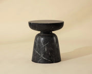 Lucida End Table - Marble Look - Black - Central Designs
