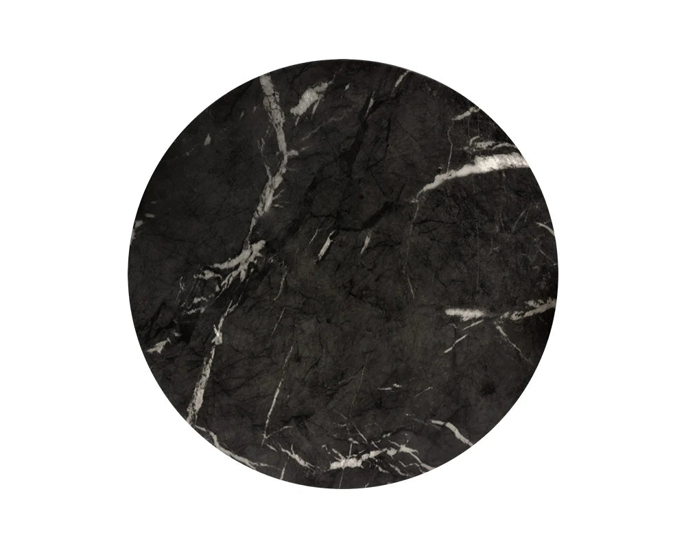 Lucida End Table - Marble Look - Black - Central Designs